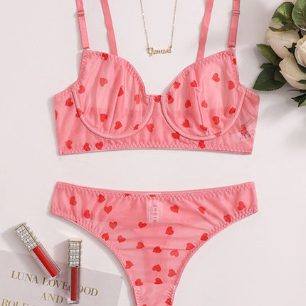 New sexy love mesh sexy underwear set