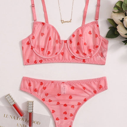 New sexy love mesh sexy underwear set