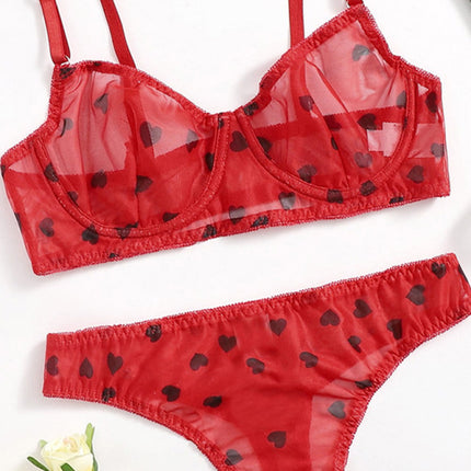 New sexy love mesh sexy underwear set