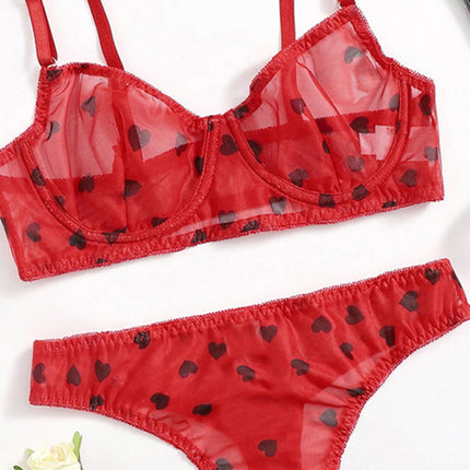 New sexy love mesh sexy underwear set