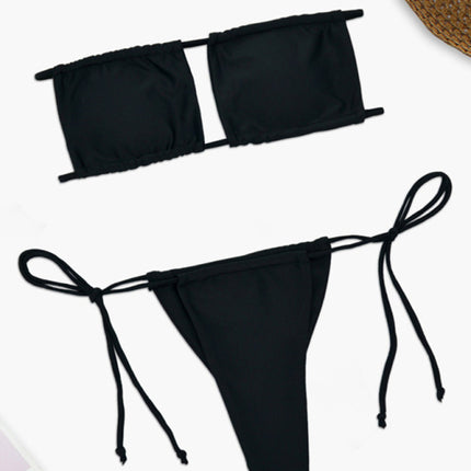 Women's one-piece swimsuit solid color sexy bikini set