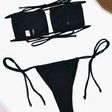 Women's one-piece swimsuit solid color sexy bikini set