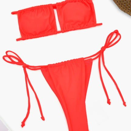 Women's one-piece swimsuit solid color sexy bikini set