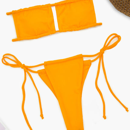 Women's one-piece swimsuit solid color sexy bikini set