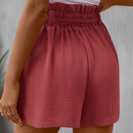 New Women's High Waist Strappy Solid Color Shorts
