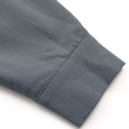 Women's Button Long Sleeve Solid Color Shirt Dress