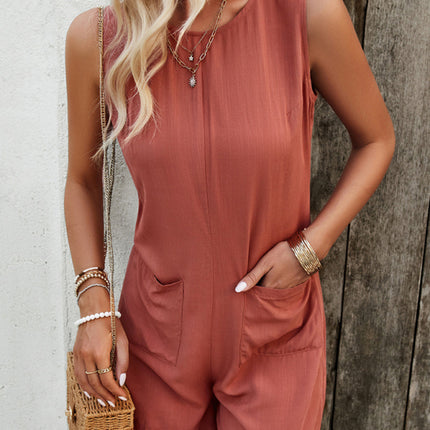 Women's new style casual solid color jumpsuit