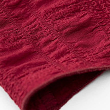 Women's pleated solid color long-sleeved dress