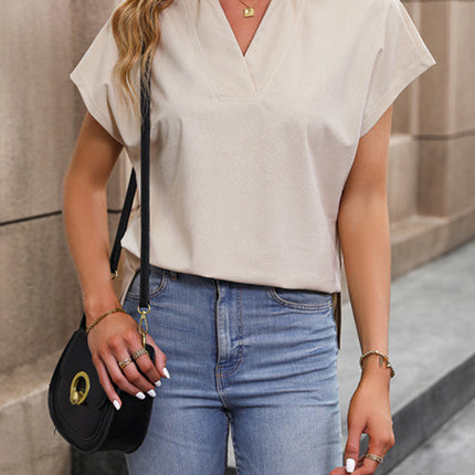 Women's short sleeve solid color tops