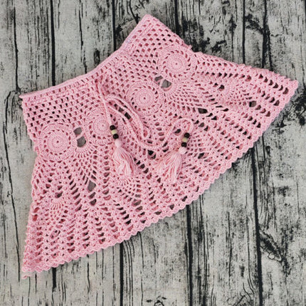 Handmade Crochet Beach Skirt Bikini Cover Up  two piece set