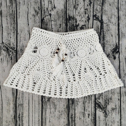 Handmade Crochet Beach Skirt Bikini Cover Up  two piece set