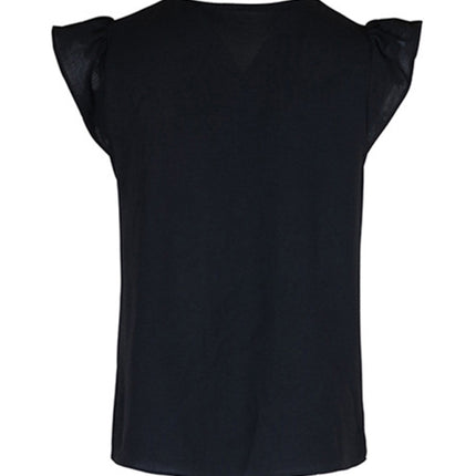 New style women's casual color block V-neck top