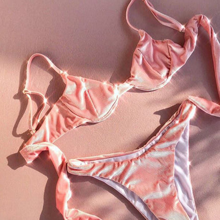 Women's one-piece swimsuit women's solid color sexy bikini