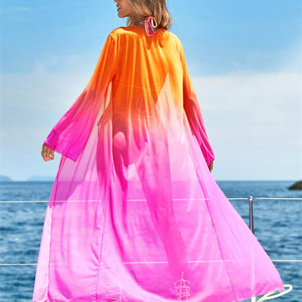 Ladies new see-through hot spring beach resort style bikini three-piece set