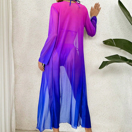 Ladies new see-through hot spring beach resort style bikini three-piece set