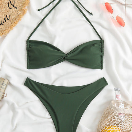 New women's adjustable strap sexy leopard print bikini two-piece set