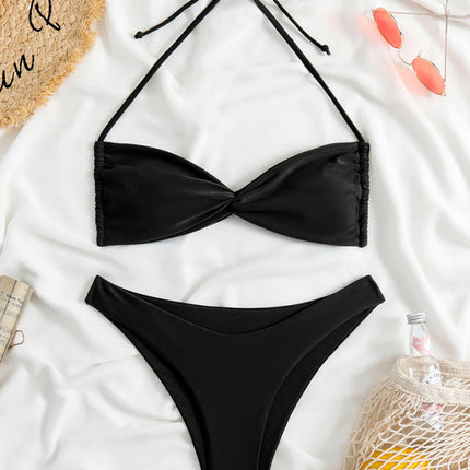 New women's adjustable strap sexy leopard print bikini two-piece set