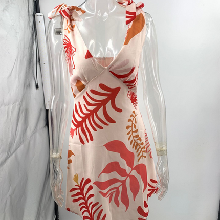 New women's sexy printed short dress