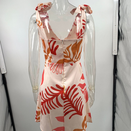 New women's sexy printed short dress