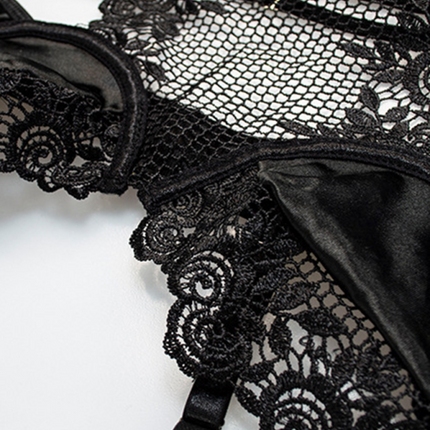 Halloween erotic lingerie bunny girl Christmas lace sexy three-piece garter jumpsuit