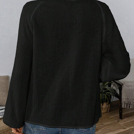 Ethnic style casual V-neck embroidered cotton top