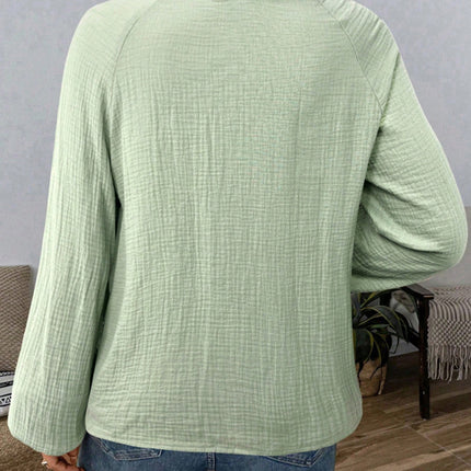 Ethnic style casual V-neck embroidered cotton top