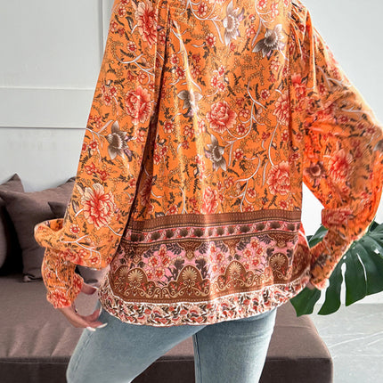 Casual holiday print long-sleeved T-shirt top shirt