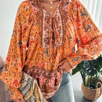 Casual holiday print long-sleeved T-shirt top shirt