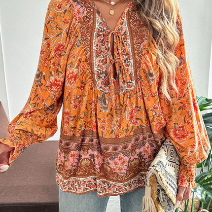 Casual holiday print long-sleeved T-shirt top shirt
