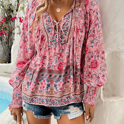 Casual holiday print long-sleeved T-shirt top shirt