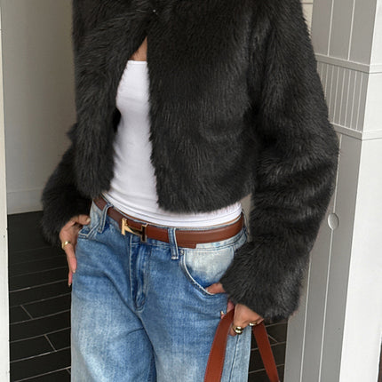 Casual solid color sweater coat