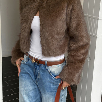 Casual solid color sweater coat