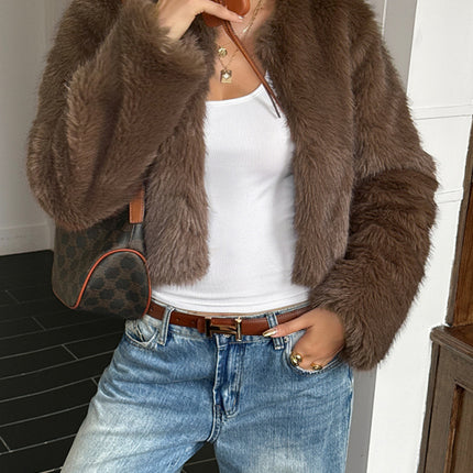 Casual solid color sweater coat