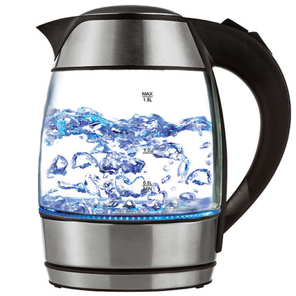 Brentwood  1.8L Cordless Glass Electric Kettle with Tea Infuser, Silver