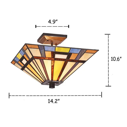 MERLIN Mission 2 Light Blackish Bronze Semi-flush Ceiling Fixture