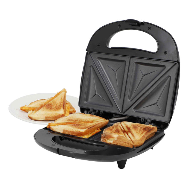 MegaChef Electric Compact Aluminum Nonstick Sandwich Maker in Black