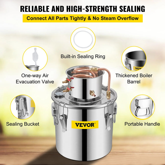 VEVOR Alcohol Still 8Gal 30L Stainless Steel