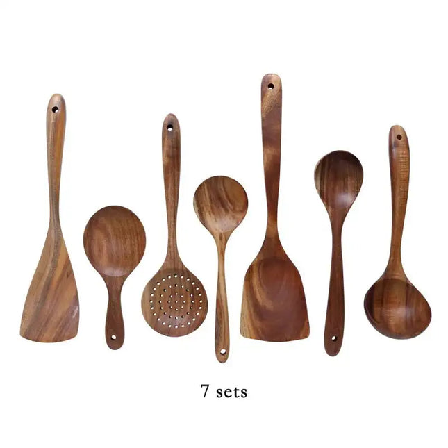 Thailand Teak Natural Wood Tableware Spoon Ladle Turner - Vickie Lynn's