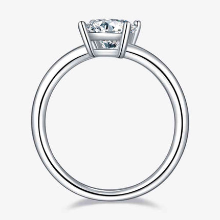 1 Carat Moissanite 925 Sterling Silver Solitaire Ring
