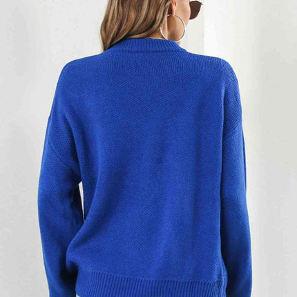 Flower Graphic Drop Shoulder Sweater