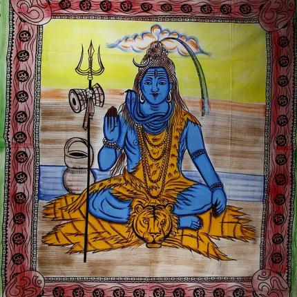 Third Eye Shiva with Trishul & Om Tapestry