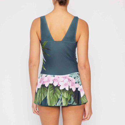 Marina West Swim Full Size Clear Waters Swim Dress in Aloha Forest