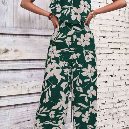 Floral Strapless Wide Leg Jumpsuit