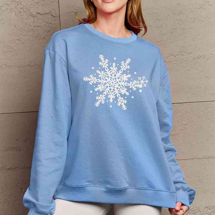 Simply Love Full Size Snowflake Graphic Sweatshirt