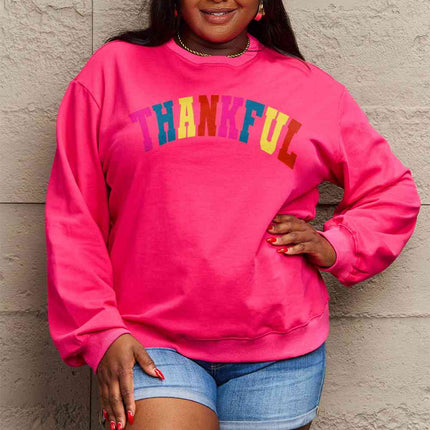 Simply Love Full Size THANKFUL Graphic Sweatshirt
