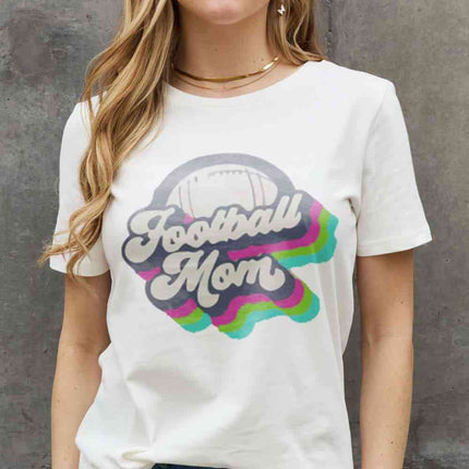 Simply Love Full Size FOOTBALL MOM Graphic Cotton Tee