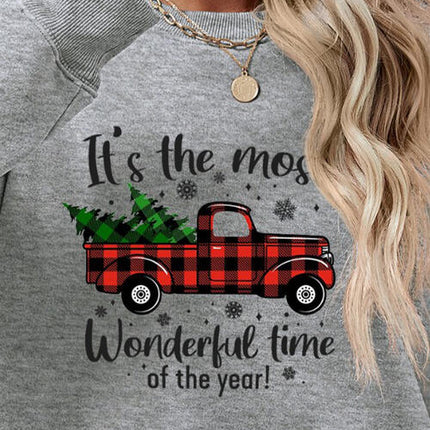 Graphic Round Neck Long Sleeve Sweatshirt