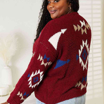 HEYSON Full Size Aztec Soft Fuzzy Sweater