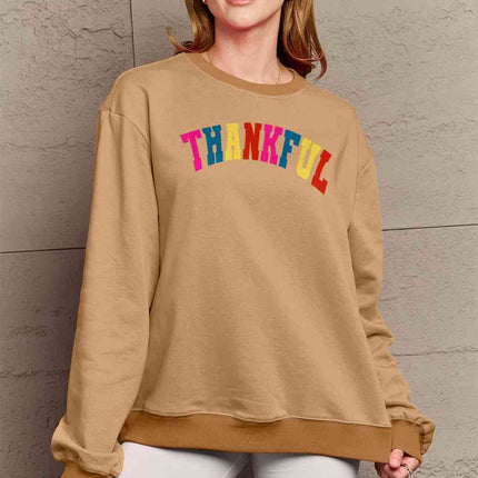 Simply Love Full Size THANKFUL Graphic Sweatshirt