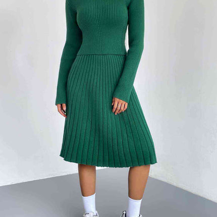 Rib-Knit Sweater and Skirt Set - Vickie Lynn's